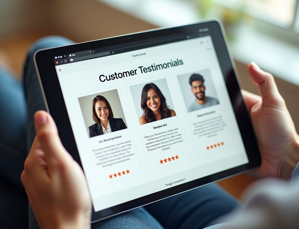Website testimonial section building trust